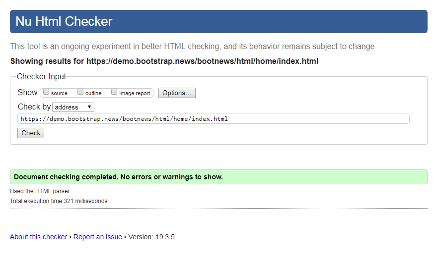 w3c html validated